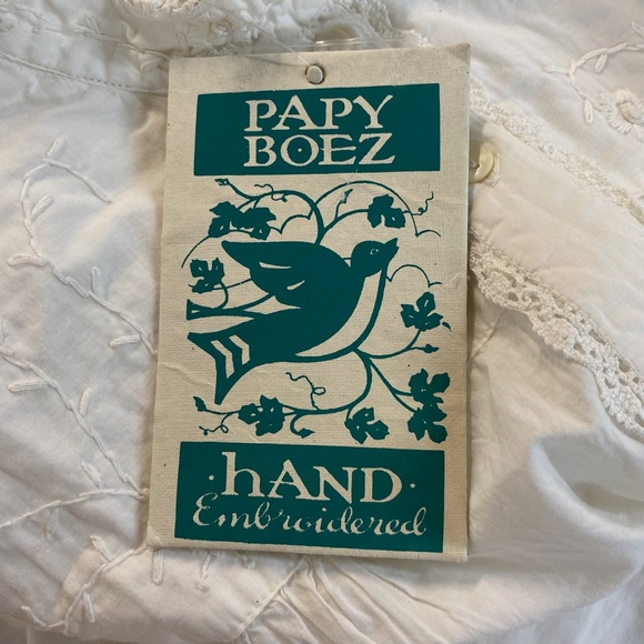 Hand Embroidered Papy Boez Women’s NWT Size M/L 100% Cotton Dress Vintage - Picture 9 of 12